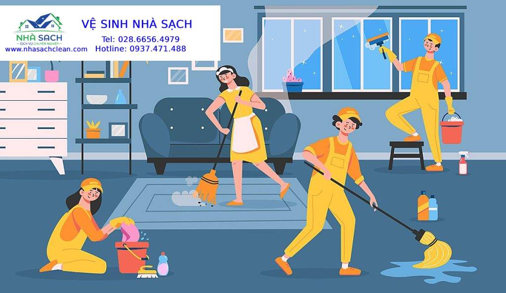 Dọn vệ sinh sau khai trương cửa hàng