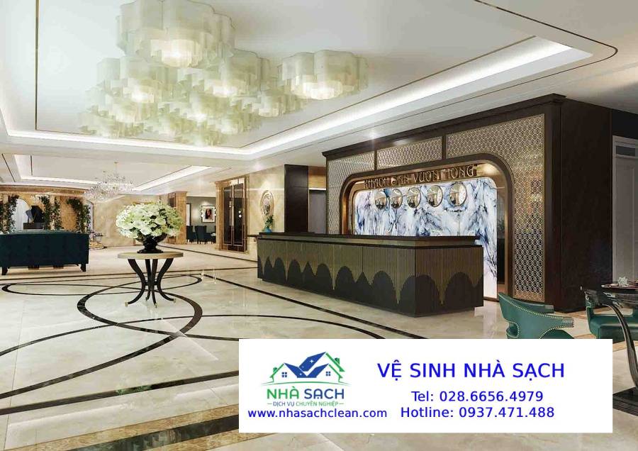 Vệ sinh sảnh lễ tân và khu vực làm việc