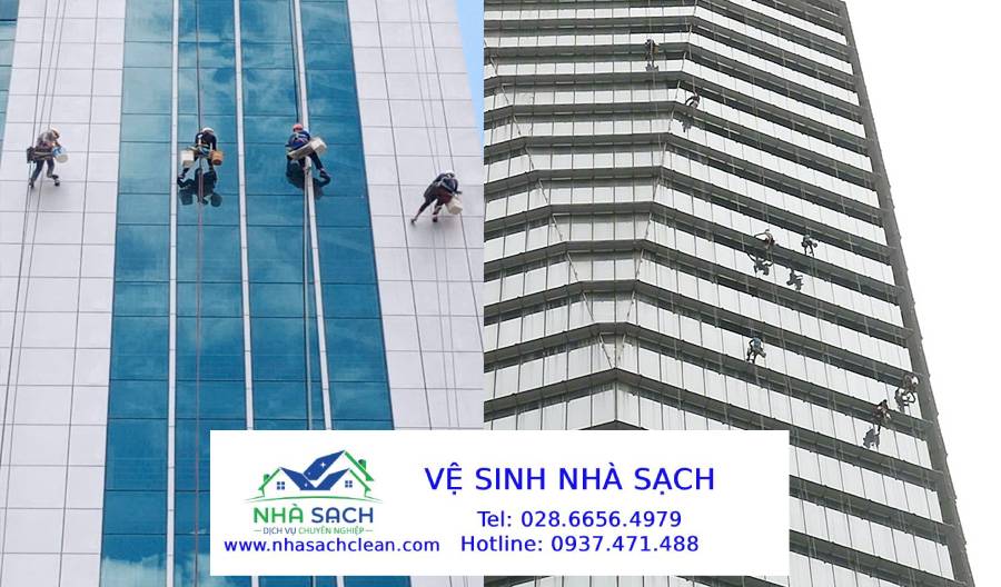 Dịch vụ vệ sinh, lau kính tòa nhà cao tầng Quận 6