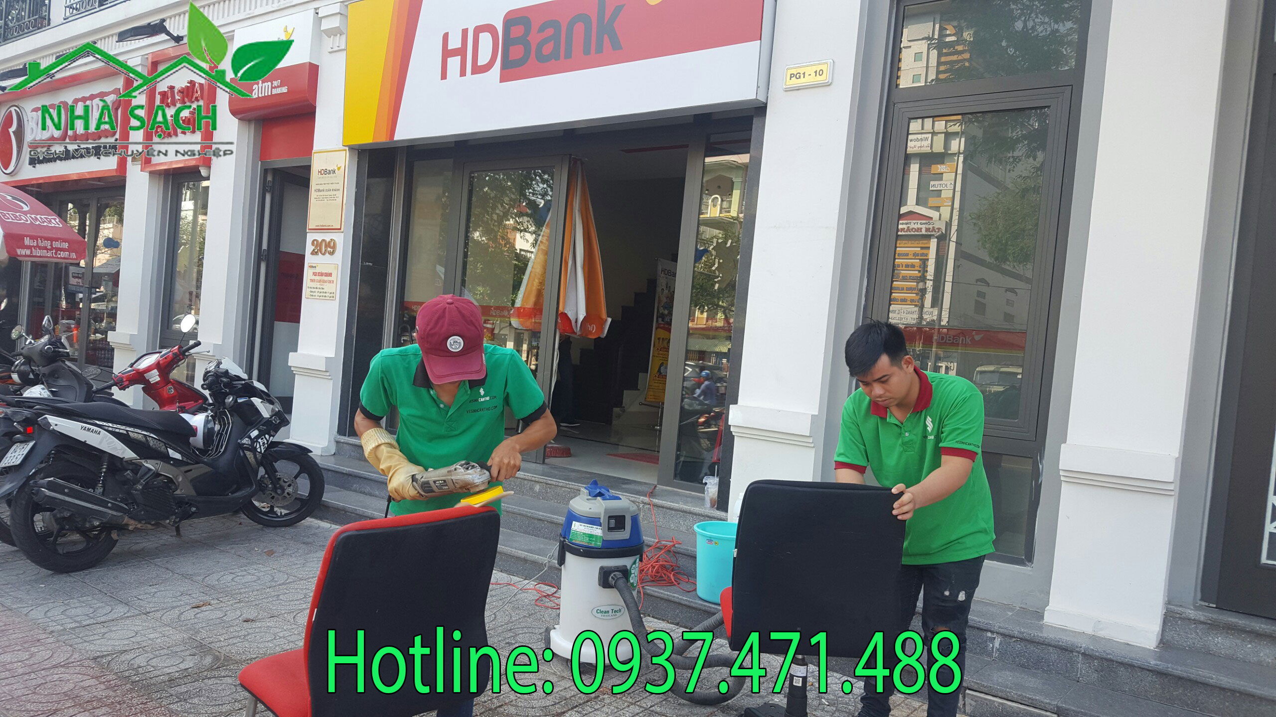 vệ sinh ngân hàng HDBank, ve sinh ngan hang HDBank
